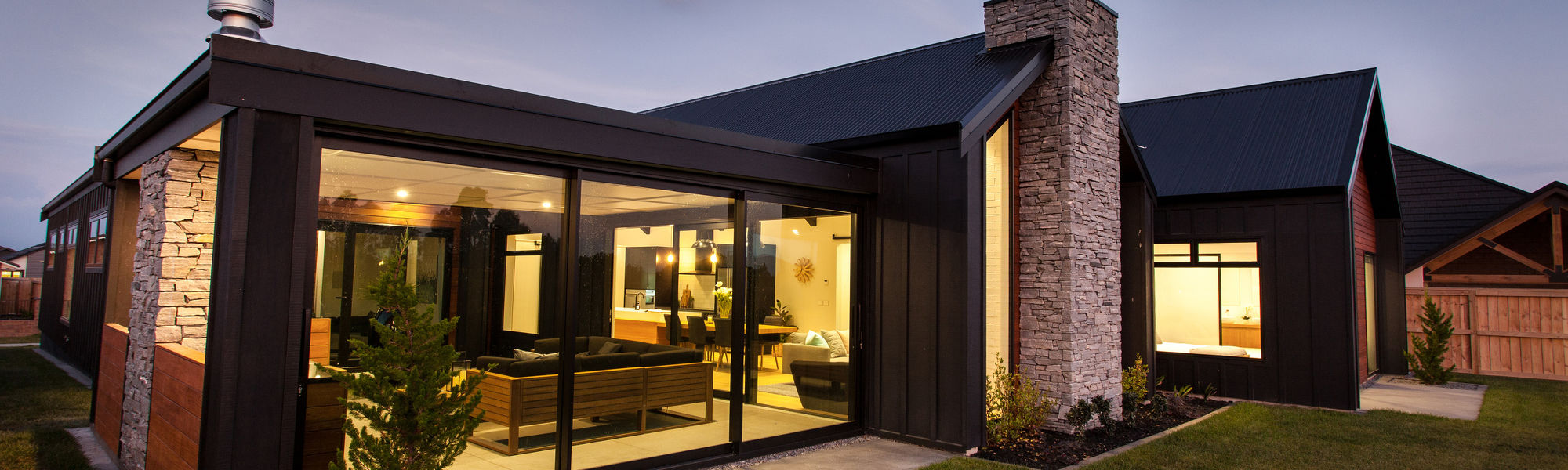 House with lighting on